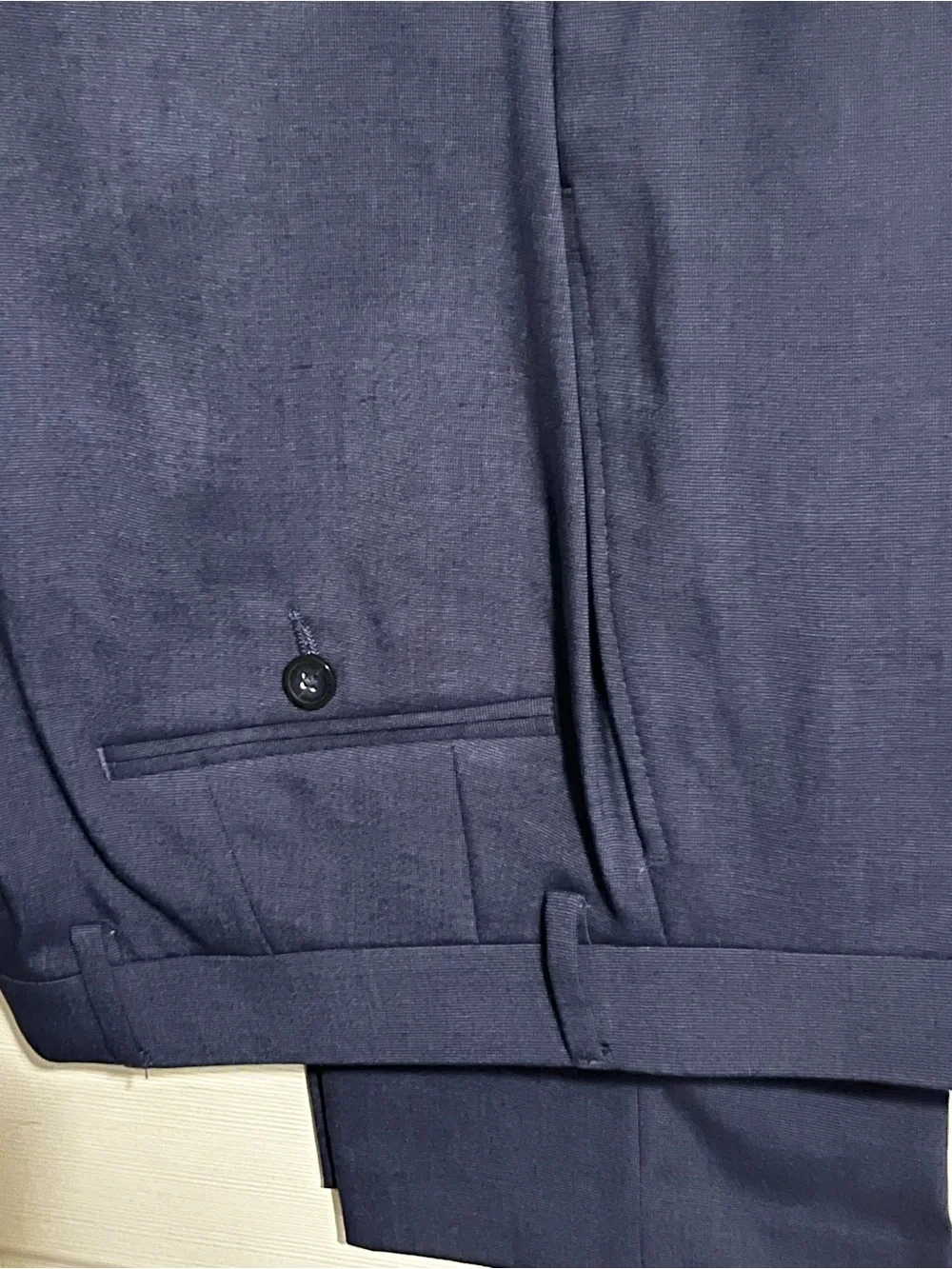 Izod Navy Dress Pants with Subtle Herringbone Texture